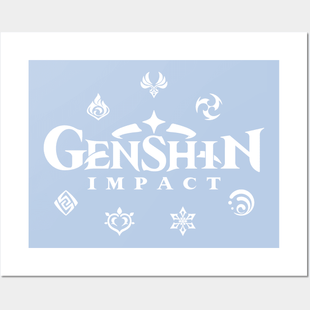 Genshin Impact Elements (White) Wall Art by TMW Design